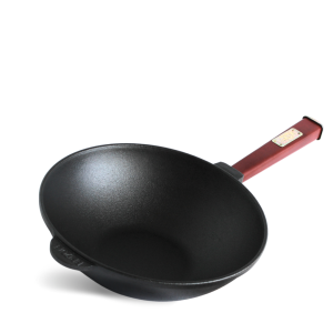 Patelnia żeliwna z drewnianym uchwytem WOK Bordo 240 x 76