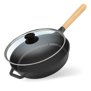 Patelnia żeliwna "NEXT" 240x47 ze szklaną pokrywką