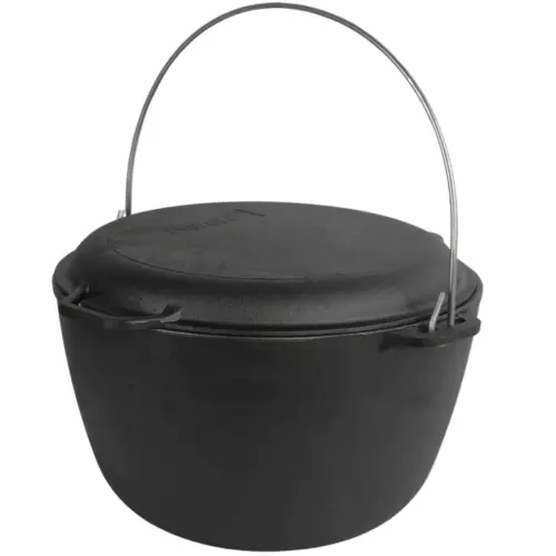 Kociołek żeliwny seria TOURISM 10l pokrywka / patelnia