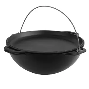 Kociołek żeliwny KAZAN 12l z patelnią 400 mm