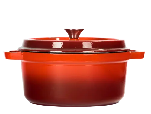 Żeliwny garnek z emaliowaną powłoką o średnicy 28 cm i pojemności 6,0 litrów