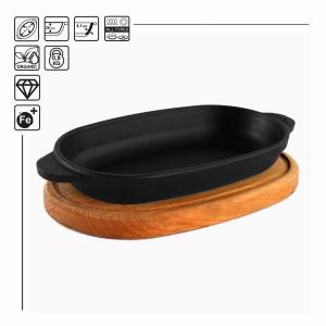 Żeliwna patelnia do serwowania owalna 180 x 100 x 25 z podstawą